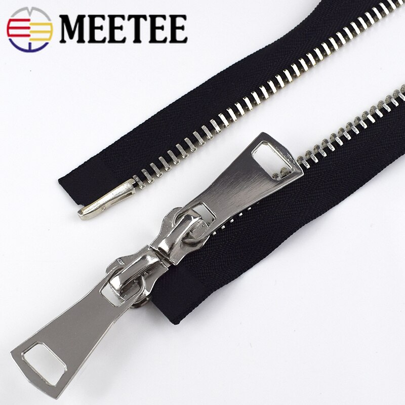 1/2pcs 10# Double Sliders Metal Zippers Black Eco-friendly Zipper for Sewing Coat Jackets Fermeture Eclair DIY Accessories Tools