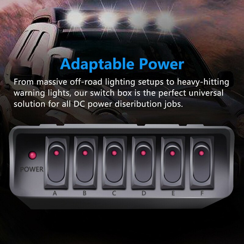 On/Off Switch Box Controller Rocker Switches Panel SPST Red Light for Car Lights Marine Boat Truck