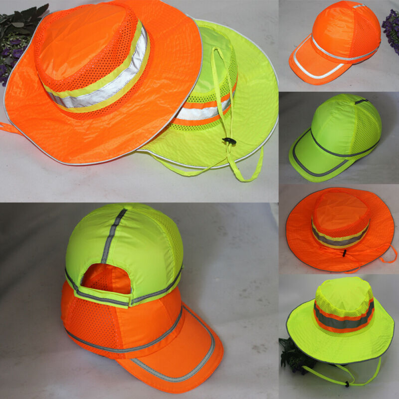 High Visibility Reflective Cool Sun Safety Working Breathable Waterproof Baseball Hat Bucket Cap