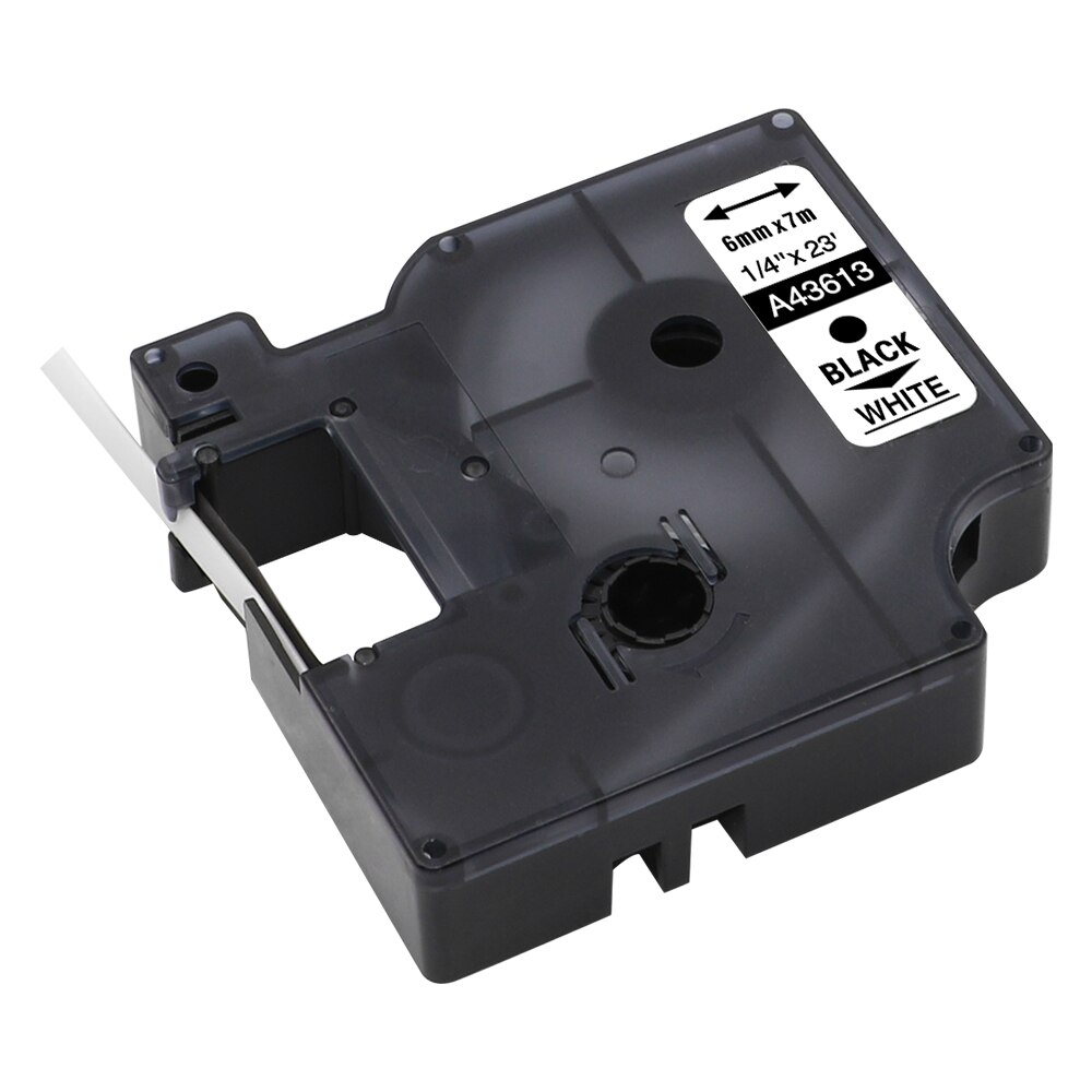 Fimax 2 stücke Kompatibel Dymo D1 Label Drucker Band 43613 6mm DYMO D1 Label Band Schwarz auf Weiß DYMO d1 Label Maker Label Band