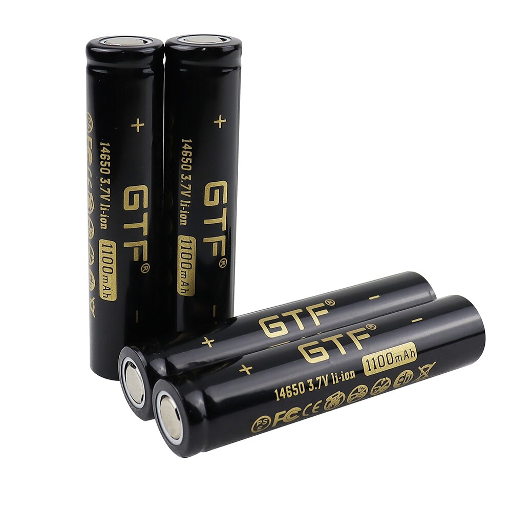 GTF 3.7V 14650 battery 1100mah 3.7V Li-ion battery rechargeable battery with flat top