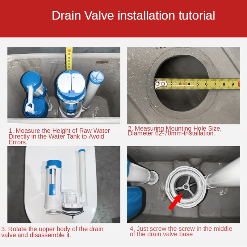 Toilet Tank Splinched Drainage Drukspoelers Closestool Twee Knop Outlet Stortbak Vervanging Fittings Badkamer Armatuur