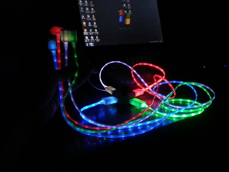 LED Lighting Micro USB Charging Cable Mobile Phone Cables for Charge Charger Data for Samsung for HTC