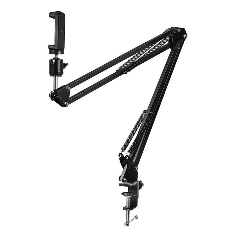 100CM Live Phone Holder Cantilever Stand Desktop Tripod For Volg Cooking shooting Online Class Photo Photography with Ring Light: WITHOUT LIGHT