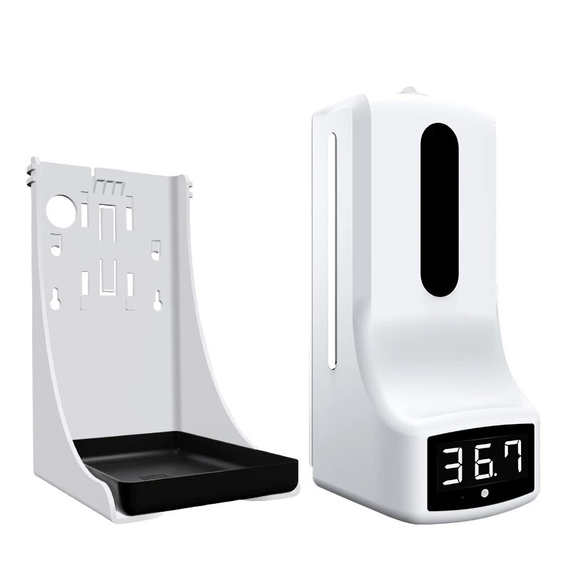 Automatisk 2 in 1 beröringsfri infraröd digital termometer med dispenser för handsprit 1000ml kapacitet automatisk vätska