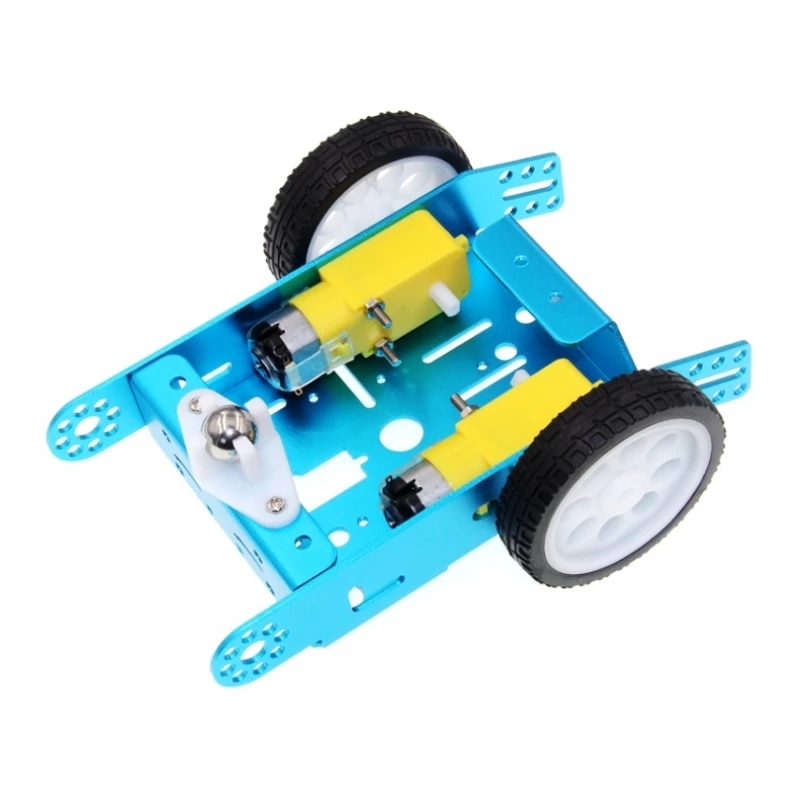Mini omni hjul 3wd smart robot bil chassis kit med metalplade tt motor til arduino microbit diy legetøj