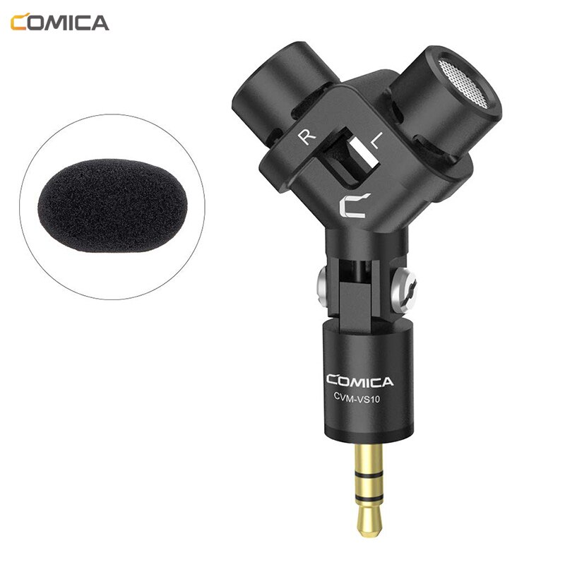 Comica CVM-VS10 Mini Xy Cardioid Stereo Microfoon Voor Gopro Camera Smartphone Mic Voor Video-opname ((3.5 Mm Trs)