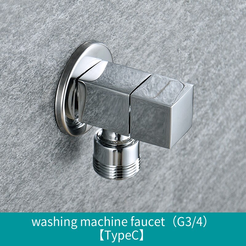 Universal Square Valve and Cold Water Angle Valve Bathroom Accessories Water Filling Valves for Sinks: C Type