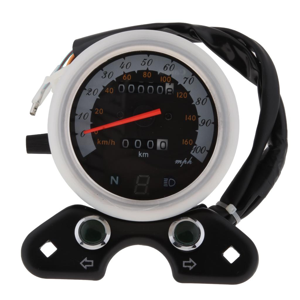 Fydun Motorrad Drehzahlmesser Kilometerzähler Mechanisch Doppelinstrument Elektronik Tachoanzeige Ersatz für CG125 GN125