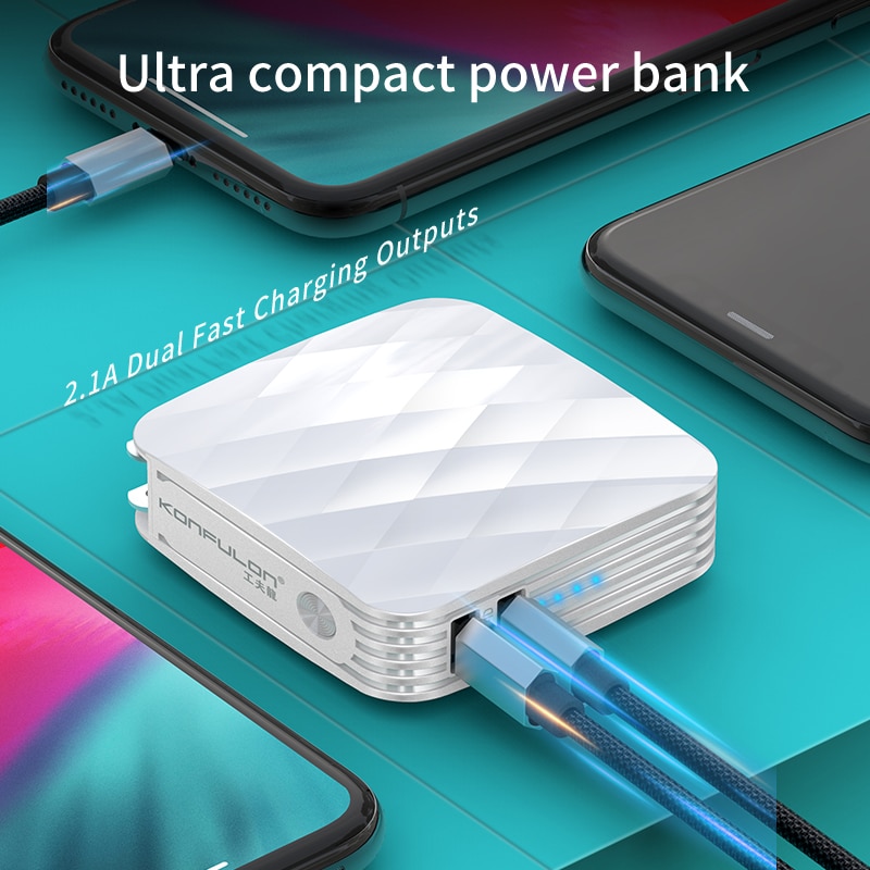 2.1A Snelle Oplader & Power Bank 5000 Mah Power Bank Met Us Uk Eu Plug Wall Charger Dual Usb Power bank Voor Iphone12