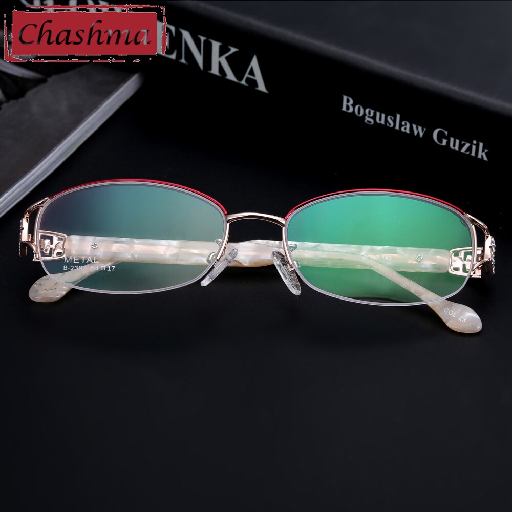 Chashma-Gafas ópticas con montura de titanio puro para mujer, Lentes ópticas de , montura de , Gafas ligeras con diamantes de imitación
