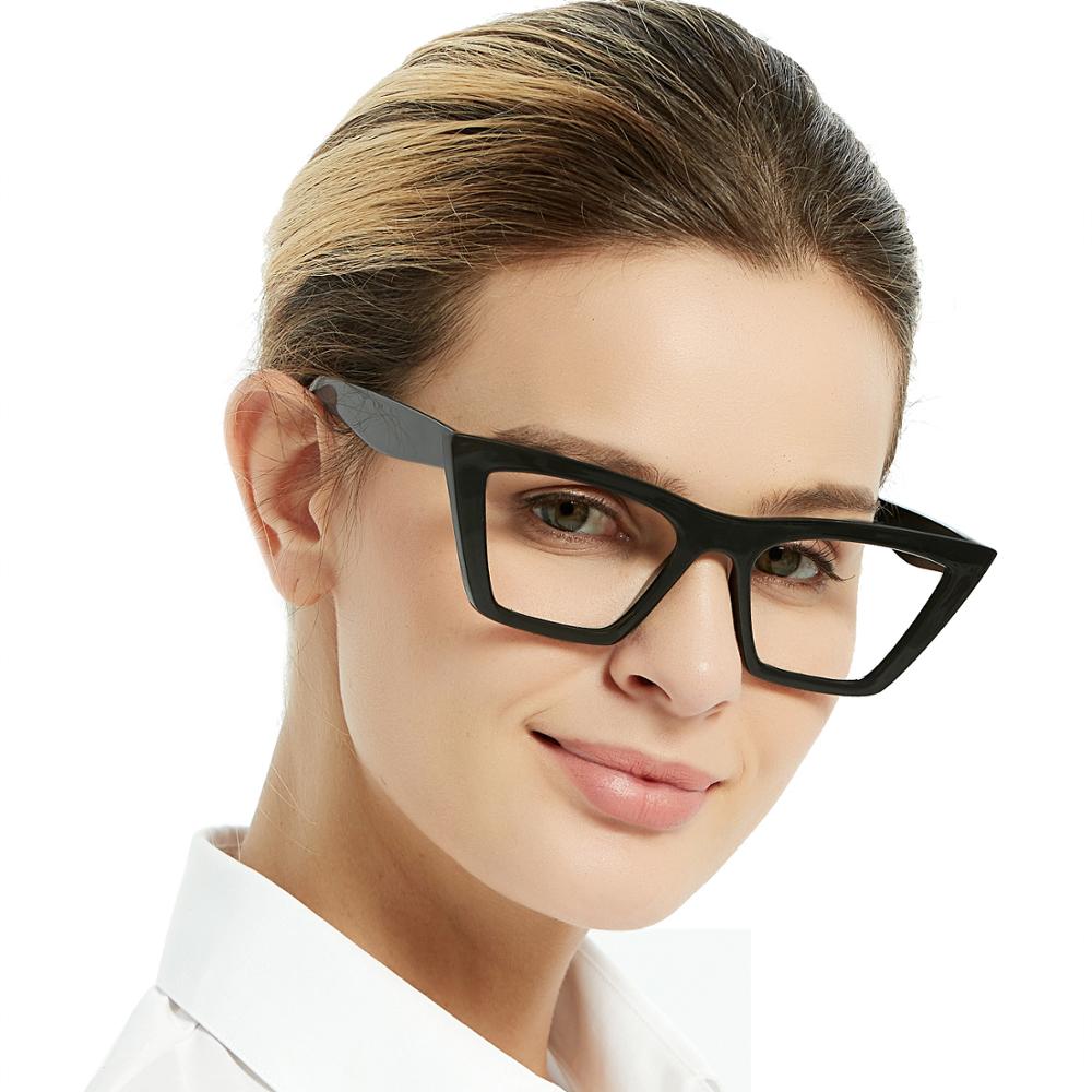 OCCI CHIARI Oversize de bloqueo de luz azul gafas de mujer gato ojo gafas óptico transparente marco computadora gafas para personas con miopía