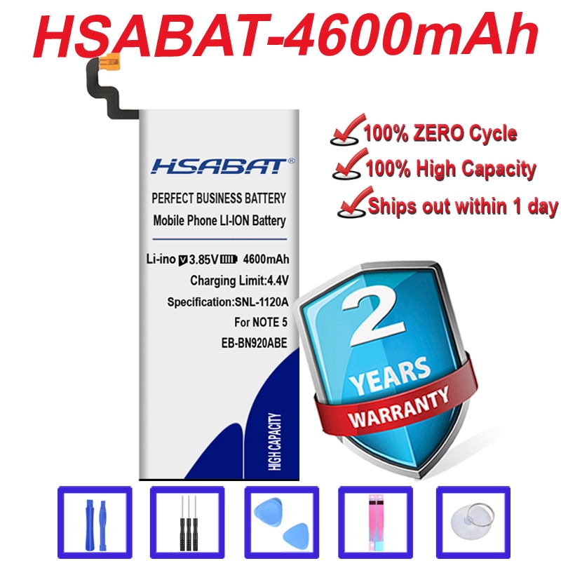 HSABAT 4300mah EB-BN920ABE Replacement For Samsung GALAXY Note 5 battery Note5 N9200 N920t Project Noble N920c Note5 SM-N9208