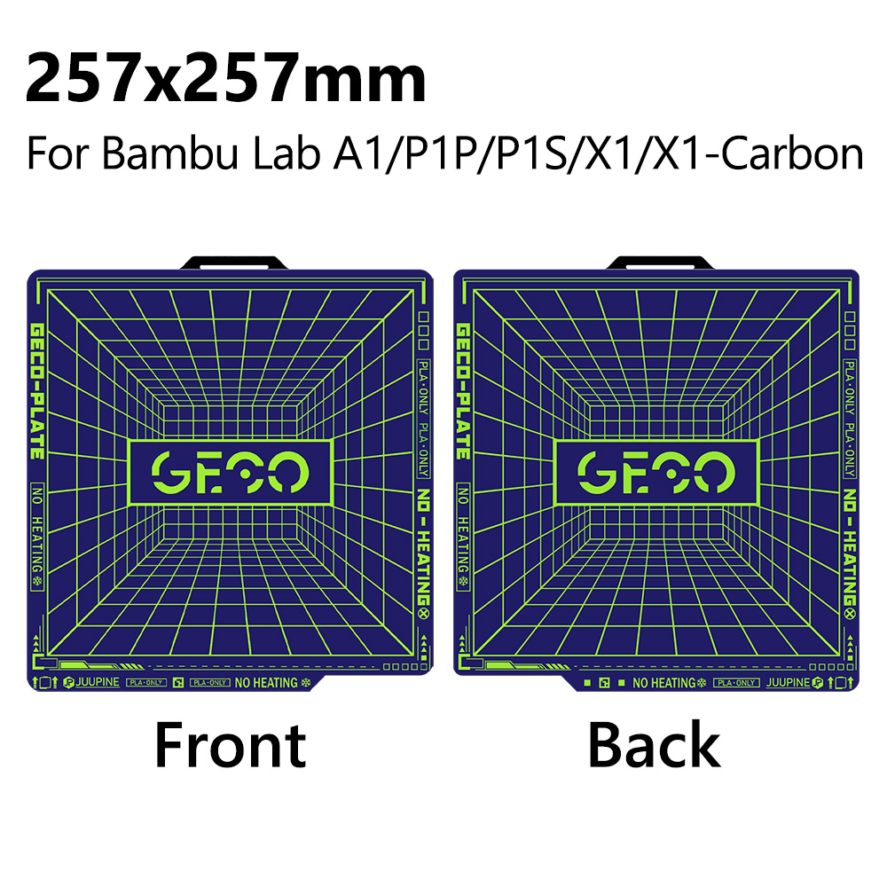 GECO Plate Pla Cold Build Pate For X1C P1S A1 Kobra S1 K1c Ender 3 Se K1 Max No Clog Spring Steel Double Sided Super Adhesion: 1.5mm / Orange