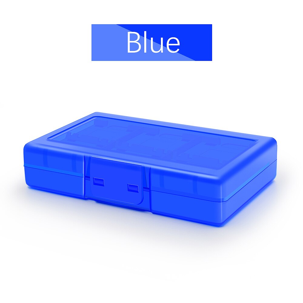 Game Card Opslag Houder Case Voor Nintend Schakelaar En Lite 24 Cartridge Slots Game Card Opbergdoos Voor Micro Sd geheugenkaarten: 24 in 1 Blue