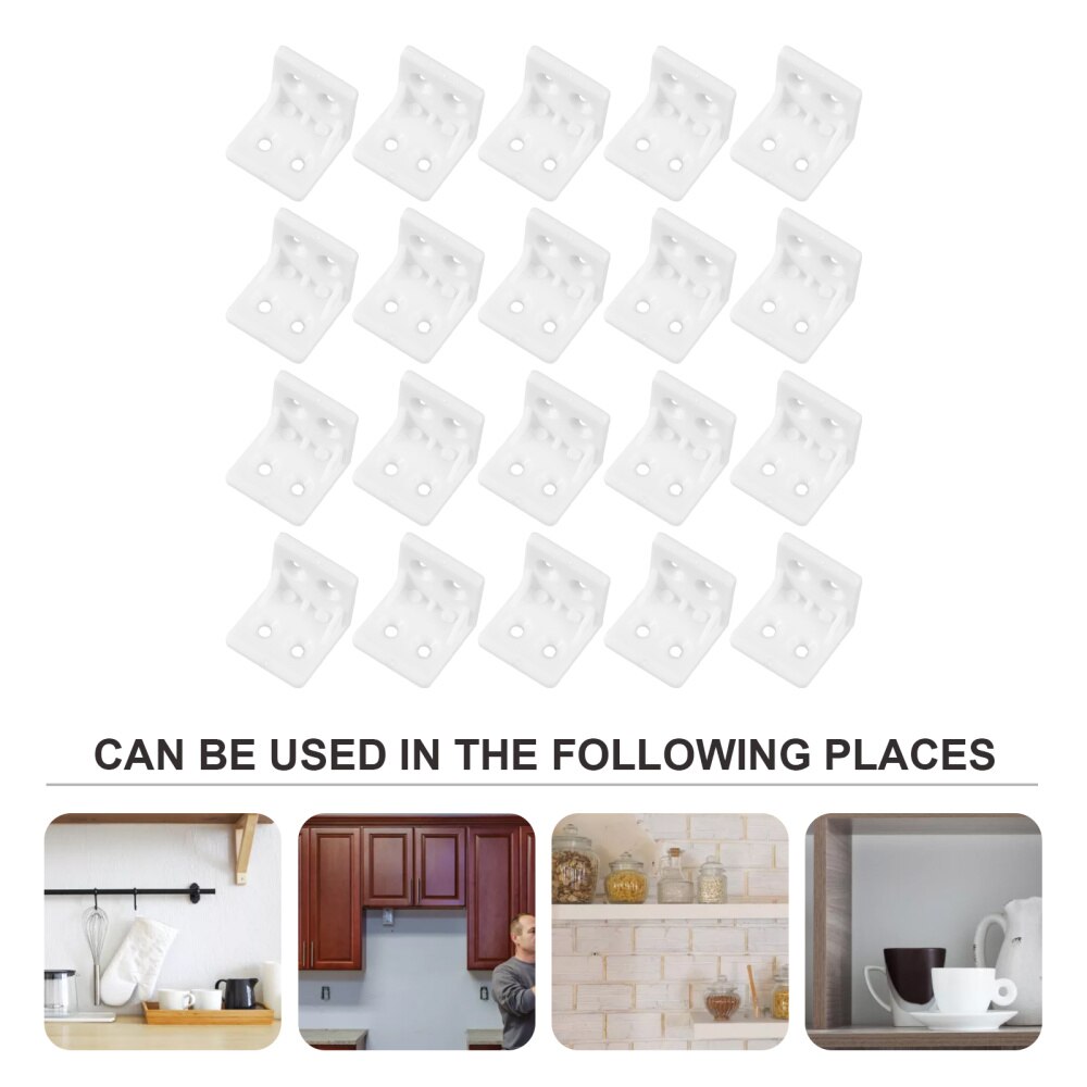 20pcs L Shape Right Angle Brackets Home Corner Braces with 80pcs Screws