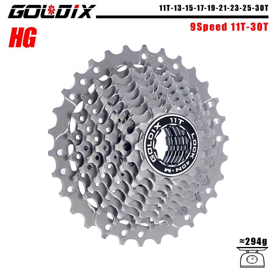 GOLDIX MTB/Road bike Cassette 11-25/28/32/34/36T bicycle freewheel 8/9/10/11/12 speed sprocket flywheel for Shimano SRAM: black