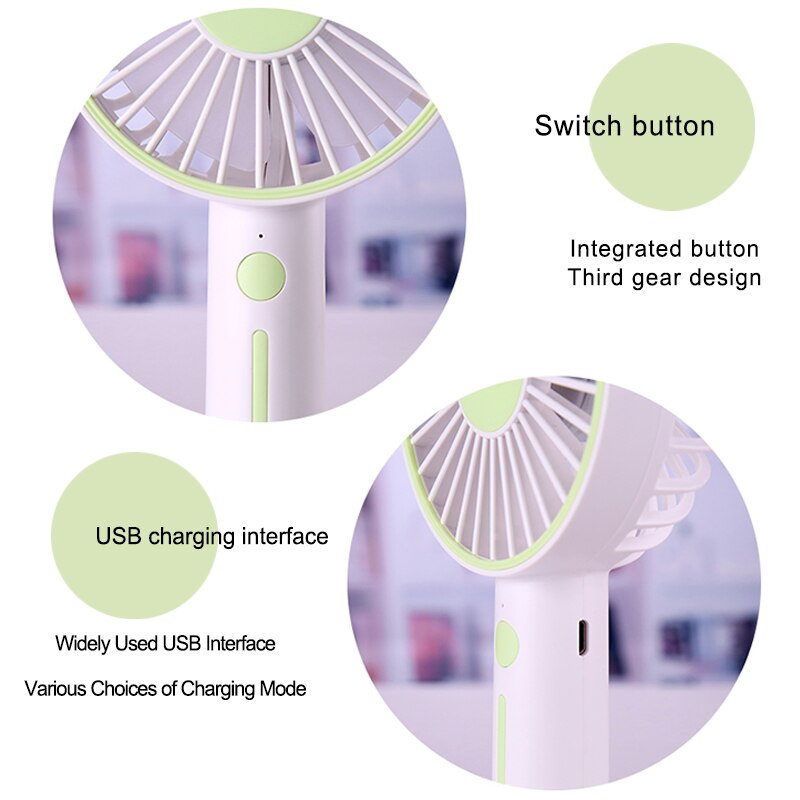 Outdoor Travel Foldable Hand Fans Battery Operated Rechargeable Handheld Mini Fan Electric Personal Fans Hand Bar Desktop Fan