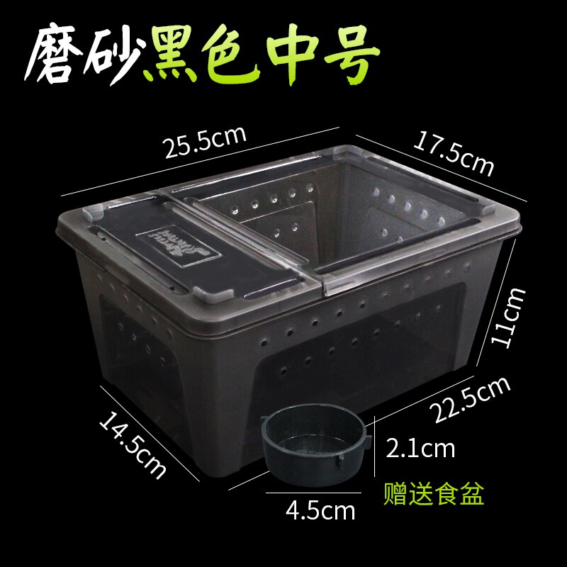1PCS Climbing Pet Breeding Box Spider Frog Silkworm Baby Breeding Box Sericulture Yellow Mealworm Reptile Insect Box: Black M