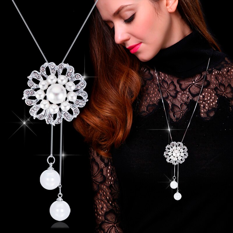 Collares De Moda Geometric Crystal Necklaces & Pendants Punk Long Chain Gold Necklace For Women Jewelry Accessories