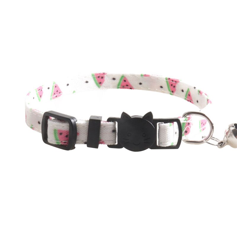 Djur katthalsband söt rosett katt klockhalsband halsband avokado frukt krage pilbåge justerbar små hundar valp halsband katt produkt: Vattenmelon ingen rosett