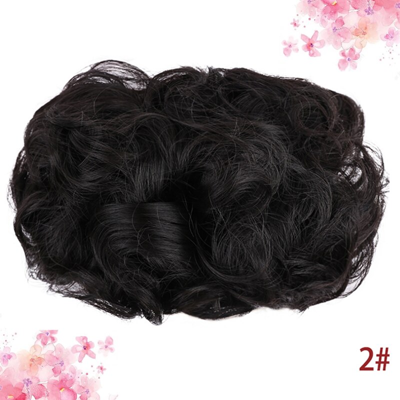 Dianqi elástico faixa de borracha grande coque chignon cabelo sintético dois clipes cabo pente chignon cabelo: 2