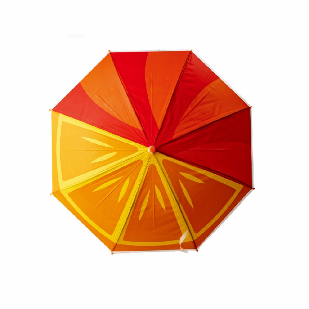 Automatic Straight Umbrella Children Cartoon Cute Fruit an Umbrella Lightweight Children Whistle: Oranges