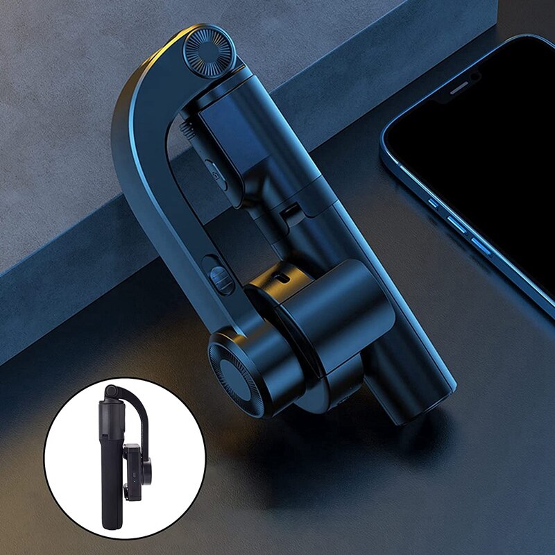 Rotating and Tilt Tripod Extendable Gimbal Stabilizer with Remote Control-Black