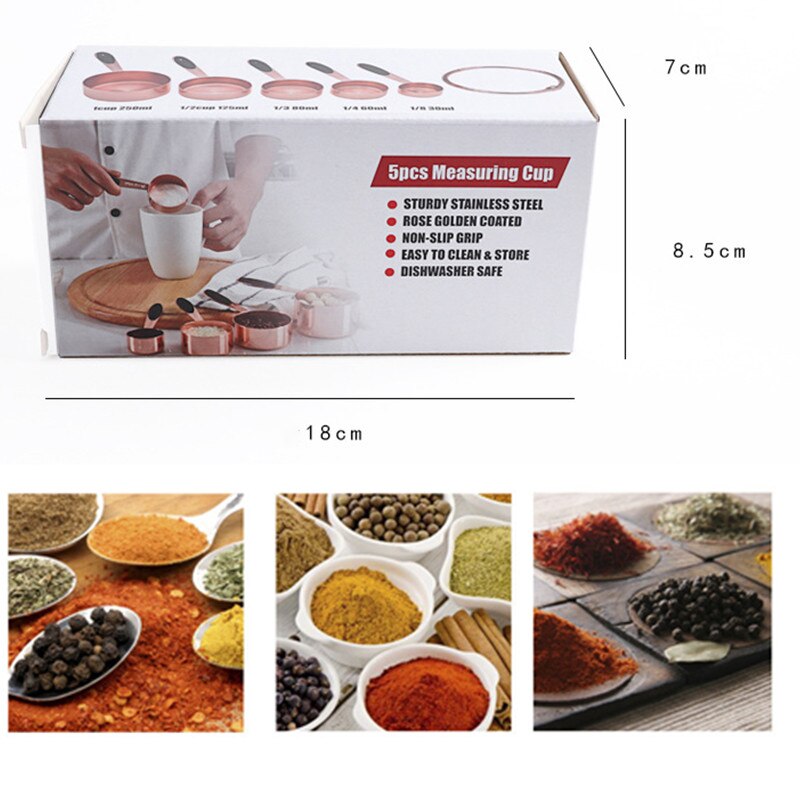 Acero inoxidable cuchara taza para medir Set multiusos líquido seco comida tazas cucharas para medida hornear Kit Cocina herramienta utensilio
