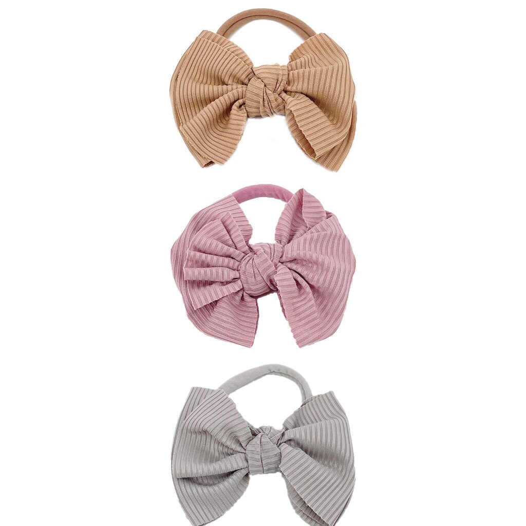 3 Stks/set Baby Haar Strikken Nylon Hoofdband Voor Meisjes Schattige Kinderen Zachte Elastische Nylon Haarband Kinderen Haar Accessoires Kids hoofddeksels: 1
