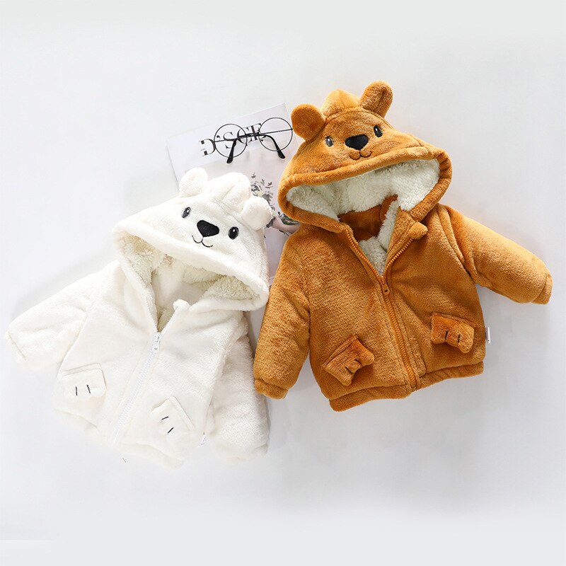 Baby cotton jacket boys and girls thick cotton coat children winter autumn and winter plus velvet jacket