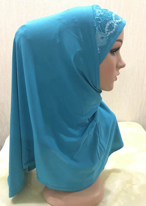 DIANRUO 60X60CM Women Decorative Lace Scarf turban Solid Shawls Pleated Headband Hijab Muslim Wraps Scarves scarf N405: 9