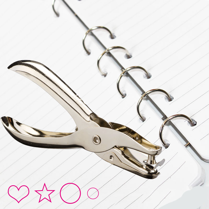 Hand-held Enkele Perforator Metalen Ronde Perforator Star Heart Shape losbladige Papier Cutter Voor Scrapbooking album Ring Supply