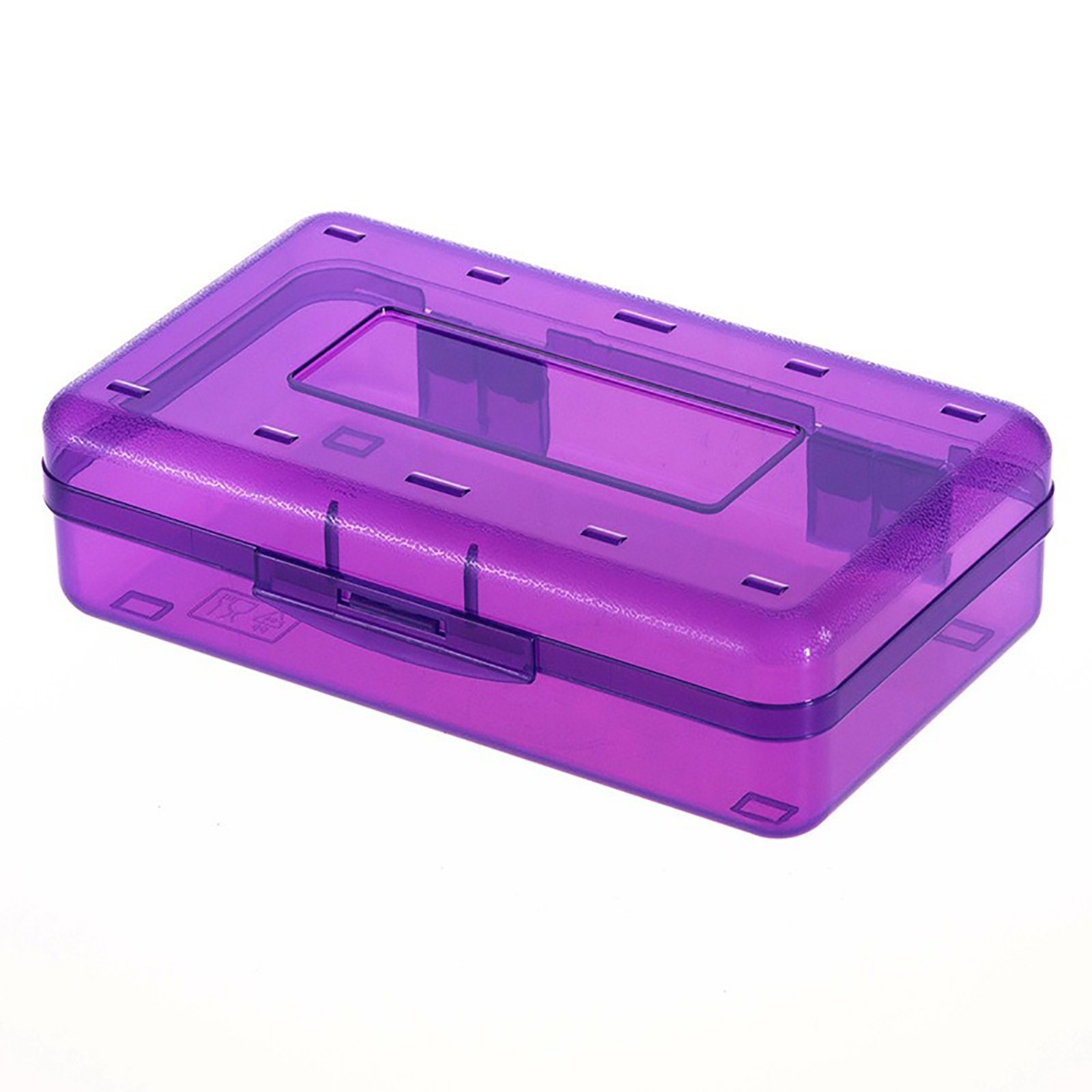 Plastic Transparent Pencil Case Large Capacity Multifunctional Student Stationery Storage Box Student Pencil Case: PURPLE
