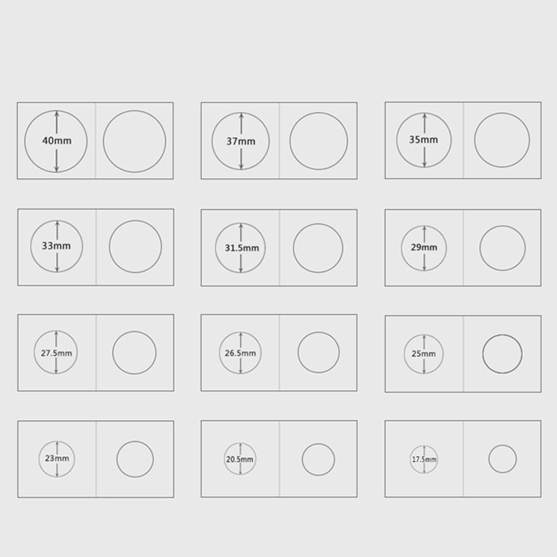 50Pcs Square Cardboard Case Coin Holders Coin Album Collection Stamp Coin Holder Cover 12 Specifications Coin Supplies