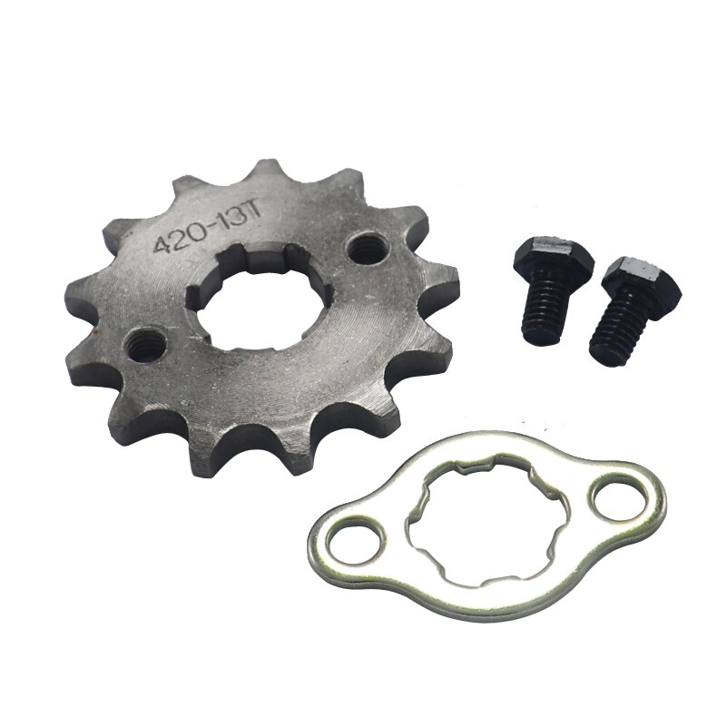 Front Engine 420# 17mm 20mm 13T Teeth Chain Sprocket With Retainer Plate Locker