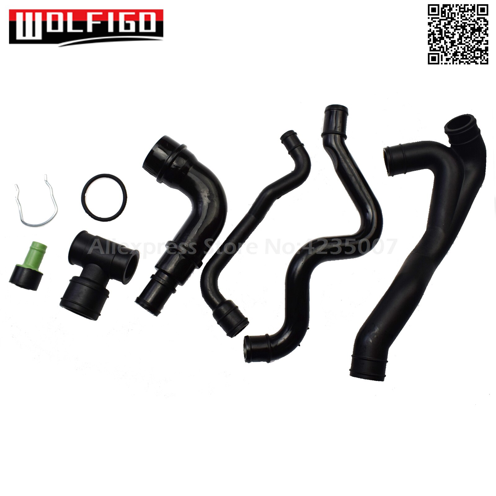 WOLFIGO-Kit de tubo de ventilación de escape PCV, motor, 6 piezas para VW Jetta 99-05 06A 103 213 F,035 103 245 A,058 103 247