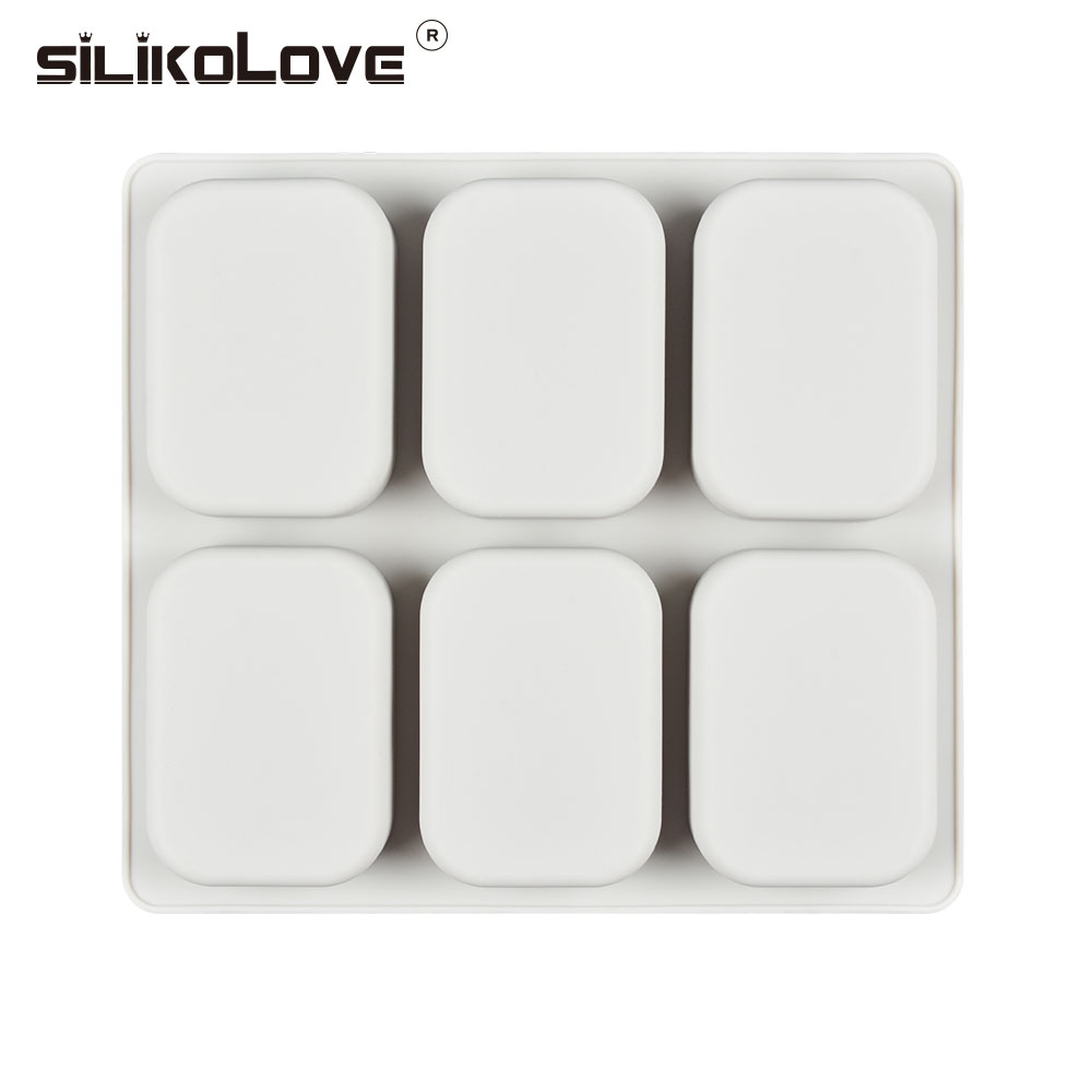 SILIKOLOVE 6 Holes Large Square Shape Silicone Soap Molds DIY Kitchen Tools Handmade Soap Making Craft Forms Moulds