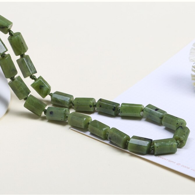 Natural Stone Faceted Cylinder Shape Loose Beads For Jewelry Making Diy Accessories: Canada Jade