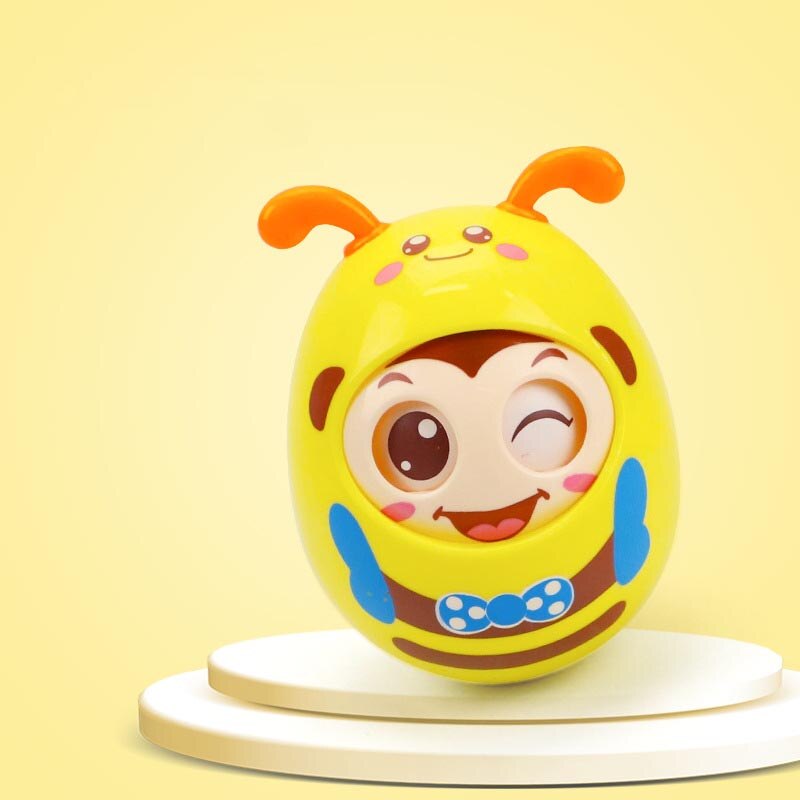 16 soorten Schattige baby Rammelaars bell knikken Pop Knipperen Ogen Tumbler Roly-poly Bijtring speelgoed Pasgeborenen Baby Vroege educatief speelgoed: yellow blink eyes