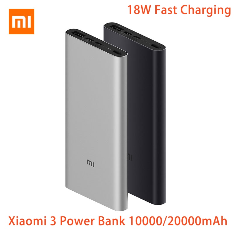 Xiaomi Power Bank 3 10000/20000mAh USB type C two-way 18W PD Fast Charging For iPhone Samsung Huawei Realme Portable Charger