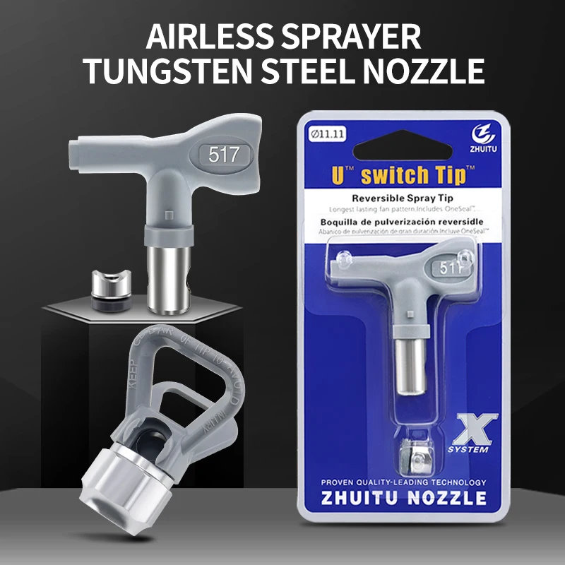 Airless dyse med omvendt selvrensende dyse, højtrykssprøjte, airless sprøjte, andenæbsmalingstilbehør, passer til x-tr-pistoler