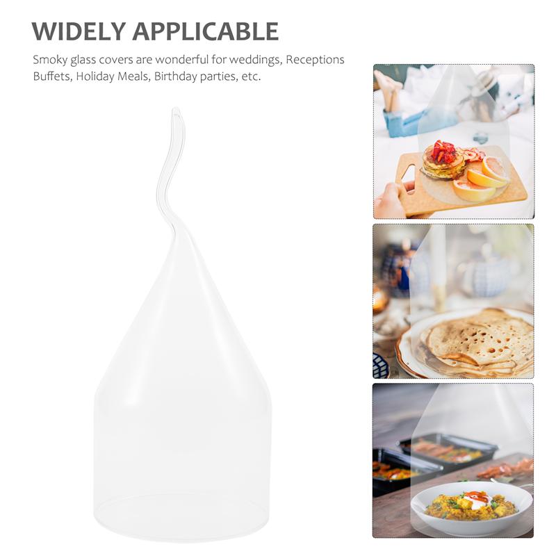 1Pc Clear Glass Cover Smoky Glass Cover Delicacy Glass Hood Cooking Tools Hotel Catering Supplies Kitchen Accessories