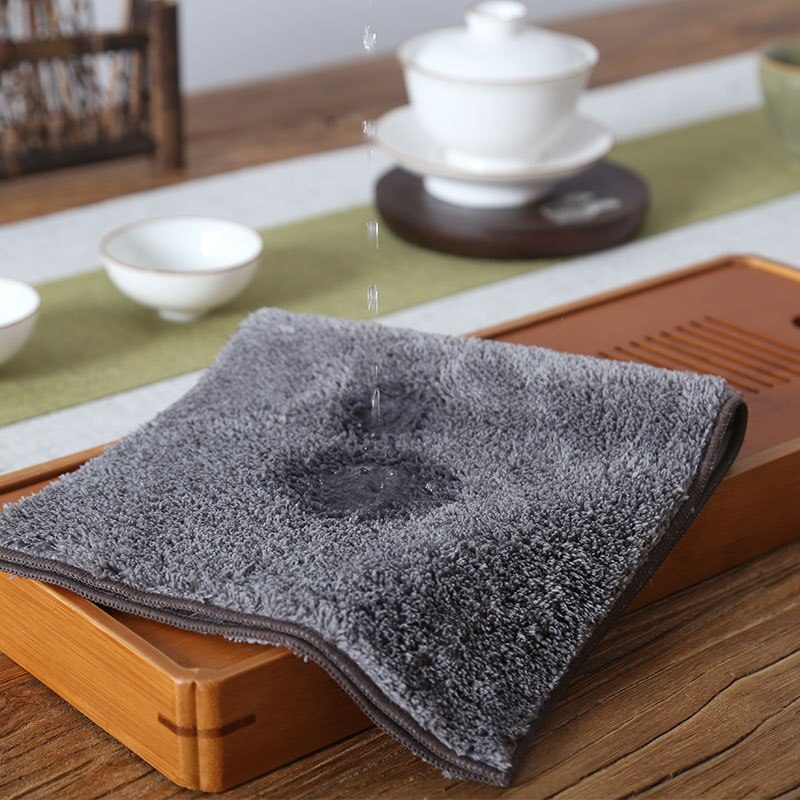 Toalla de té china de , Trapos de mesa de té de felpa gruesa absorbente, esteras de té de Kung Fu chino, toallas de olla de