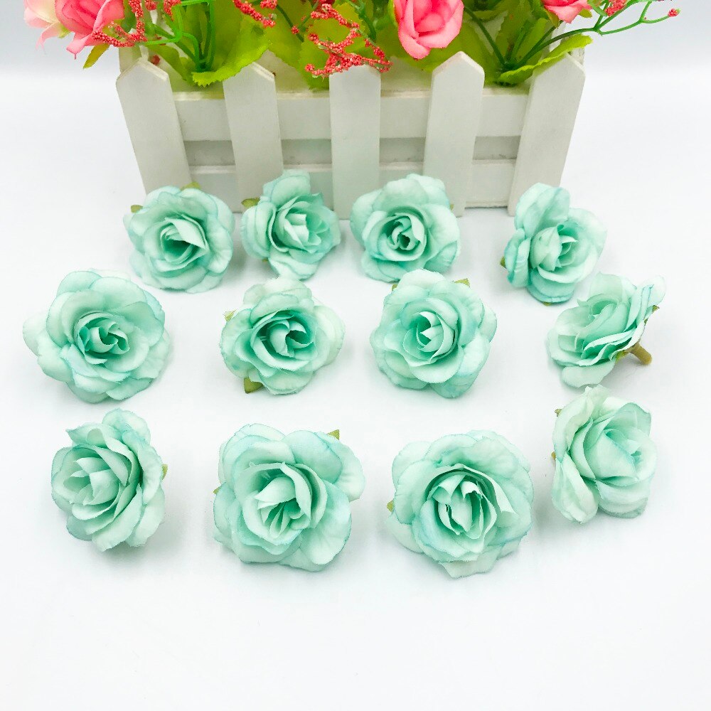 10 stuks kunstbloemen, 4cm zijden rozenbloemen, bruiloftsfeest, huisdecoratie, doe-het-zelfkrans, plakboekdoos, knutselwerkje