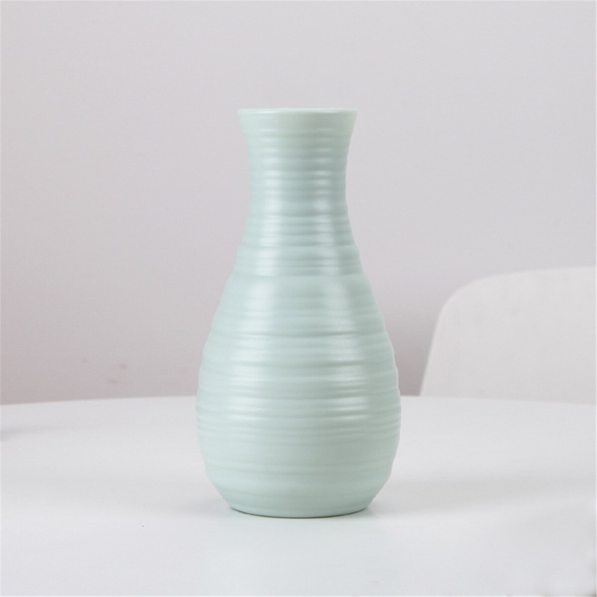 Mini Origami Plastic Imitation Ceramic Vase Flower Pot Dry Flower Basket Flower Vases For Home Nordic Decoration: Green