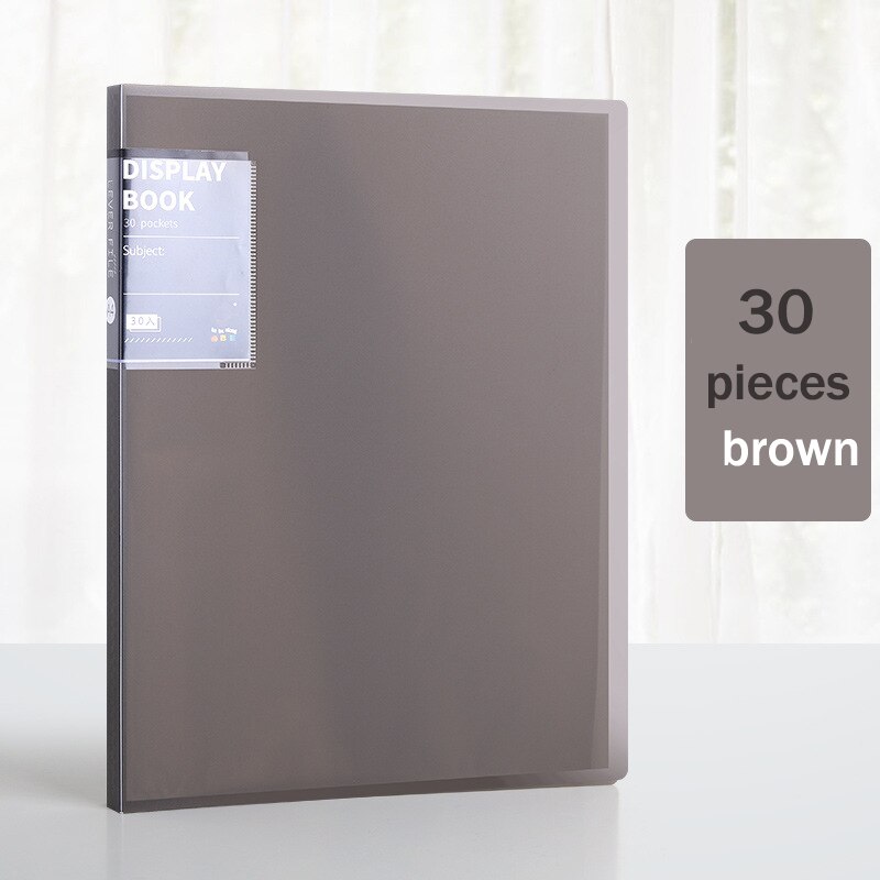 Organizador portátil para piano, 30, 40, 60, 80 páginas, tamanho a4, nota musical, folha de documentos, pasta de armazenamento, pp, pastas de escritório fosco: 30 sheets brown