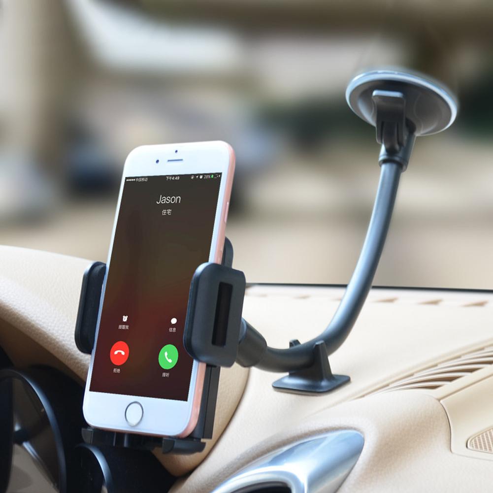 Universal Car Phone Holder Car Mount Navigation Grip Long Arm Windshield Car Cradle With Extra Dashboard Base Car Accessories