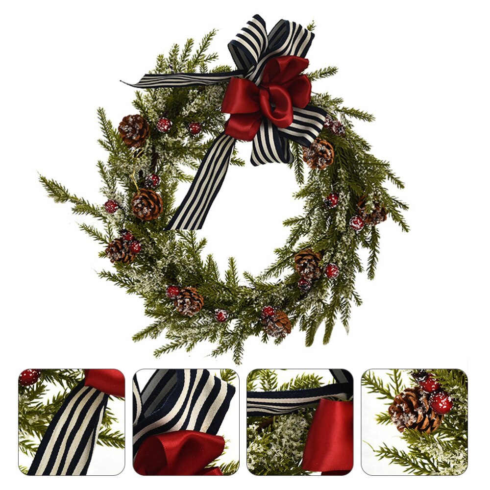 1Pc Christmas Wreath Decorative Garland Door Hanging Wreath Pendant Prop