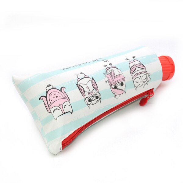 Etui Schoolbenodigdheden Materiaal Escolar Estojo Escola Kalemlik Kalem Kutusu Trousse Scolaire Stylo Pencilcase Tandpasta: Owl